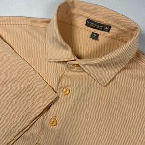 Peter Millar Men’s M Summer Comfort Orange White Golf Polo